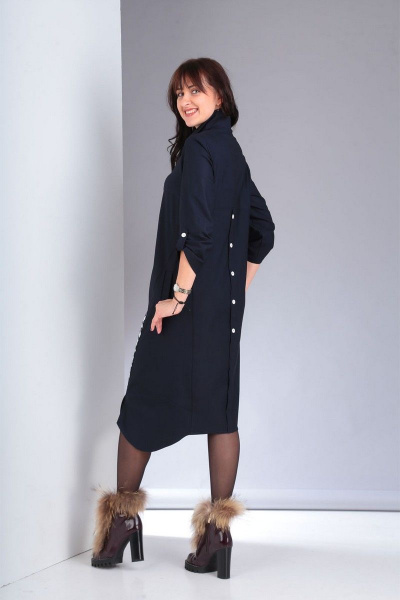 Платье VIA-Mod 439 темно-синий - фото 3