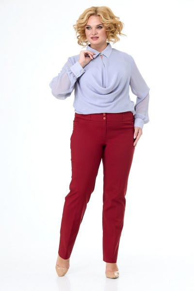 Демисезонная серая блуза из шифона с драпировкой Anelli 1087 серый - фото 6