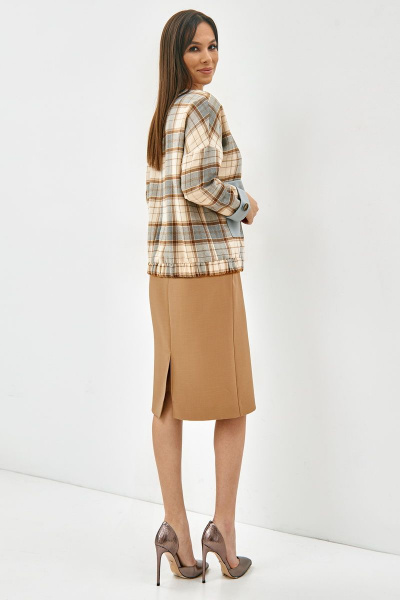 Блуза, юбка Магия моды 1982 клетка+беж - фото 2