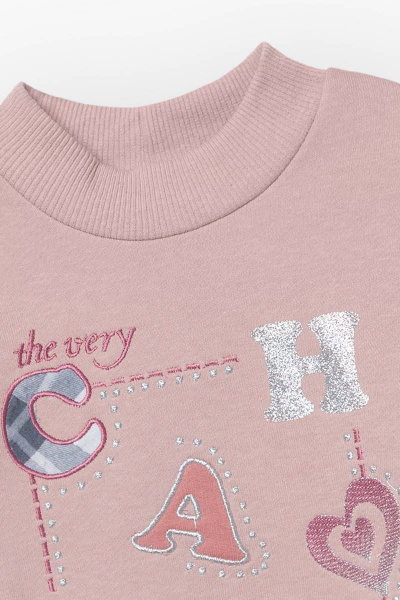 Пепельно-розовый свитшот с аппликацией и вышивкой Bell Bimbo 212002 пепельно-розовый - фото 2