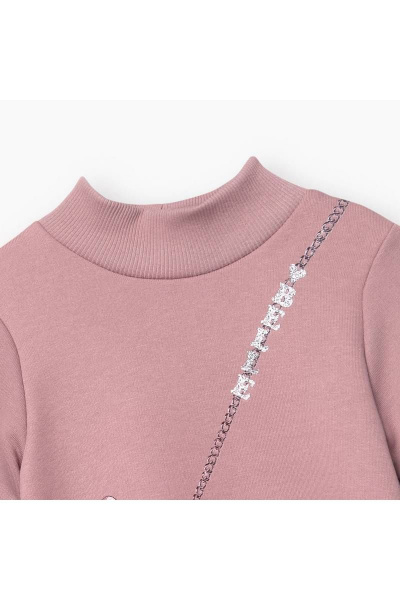 Платье с авторским принтом и серебристой аппликацией из хлопка Bell Bimbo 212009 розово-коричневый - фото 2