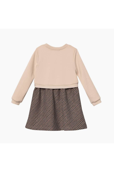 Платье комфортного силуэта из трикотажа с принтом и изображением Bell Bimbo 212014 бежевый - фото 4