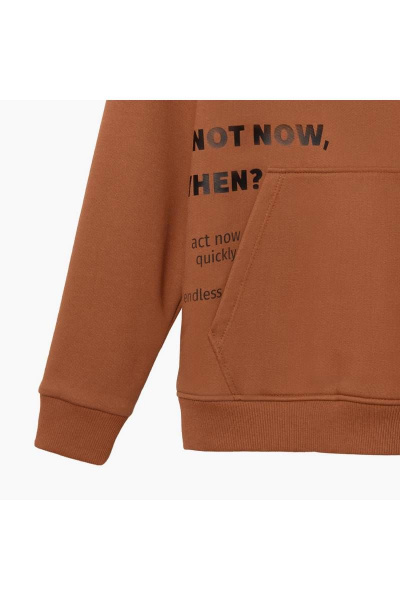 Худи с капюшоном и шрифтовым принтом из футера Bell Bimbo 212129 терракот - фото 3