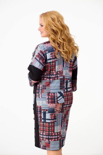 Платье из трикотажа с геометрическими линиями и пуговицами Anelli 945 геометрия - фото 4