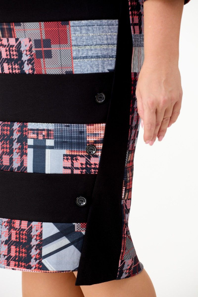 Платье из трикотажа с геометрическими линиями и пуговицами Anelli 945 геометрия - фото 3