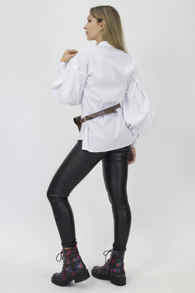 Блуза из текстиля с удлинением и карманами Effect-Style 805 белый - фото 3