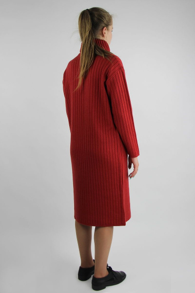 Платье прямого силуэта из вязки шерсть демисезон Полесье С4767-21 1С1059-Д43 164 красный_минерал - фото 4