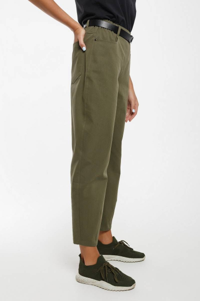 Брюки демисезонные из хлопка с резинкой и шлевками Madech 21182 болотный - фото 8