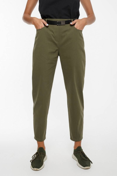 Брюки демисезонные из хлопка с резинкой и шлевками Madech 21182 болотный - фото 7