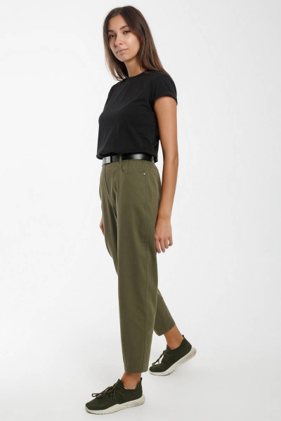 Брюки демисезонные из хлопка с резинкой и шлевками Madech 21182 болотный - фото 6