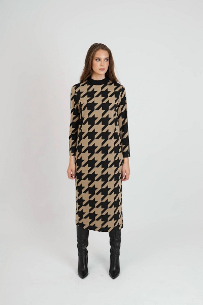 Бежевое платье на каждый день из трикотажа Motif 1606 беж - фото 2