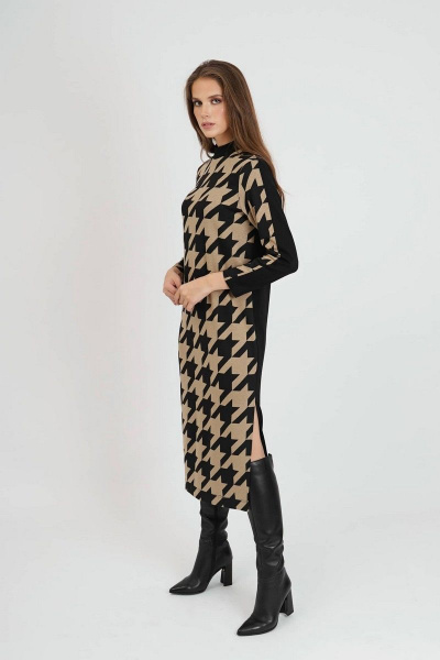 Бежевое платье на каждый день из трикотажа Motif 1606 беж - фото 3