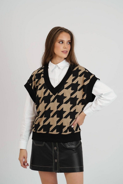 Юбка из текстиля и экокожи на каждый день Motif 1599 - фото 4