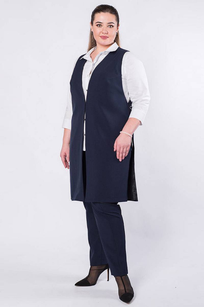 Демисезонный женский жилет прямого силуэта на подкладке Camelia 20118 8 - фото 1