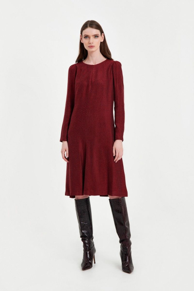 Платье из костюмно-плательной ткани с расширением к низу AG Green G438/1 бордовый - фото 1