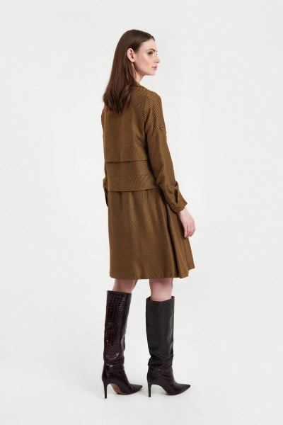 Платье со смещенной бортовой застежкой и рельефами AG Green G440/1 желтый - фото 3