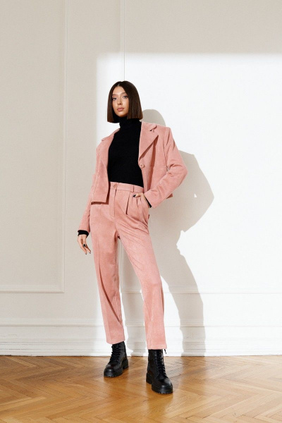 Деловой комплект брюки и жакет из вельвета с накладными карманами ANNETE A4008 - фото 7