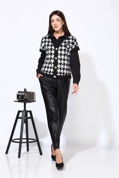 Жилет, рубашка Karina deLux М-9936Б черно-серый - фото 2