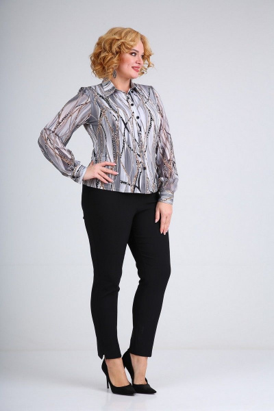 Блуза SOVITA M-105 серо_черный_принт - фото 3