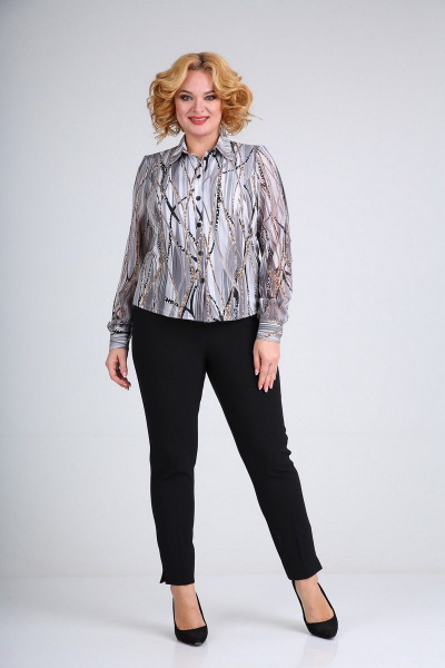 Блуза SOVITA M-105 серо_черный_принт - фото 2