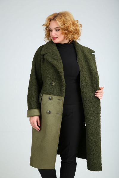 Пальто Диомант 1732 олива - фото 5