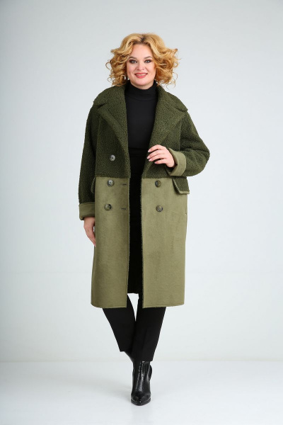 Пальто Диомант 1732 олива - фото 3