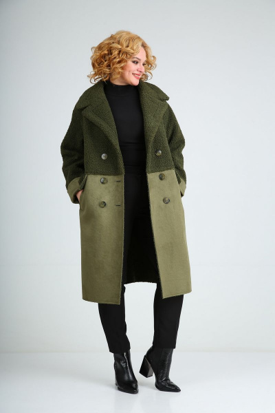 Пальто Диомант 1732 олива - фото 2