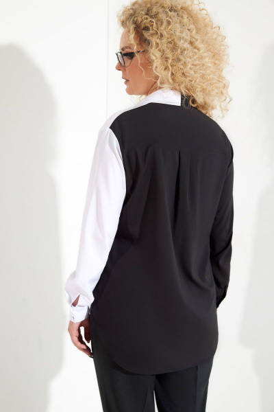 Блуза деловая приталенная с выточками и воротником Euromoda 390 - фото 2