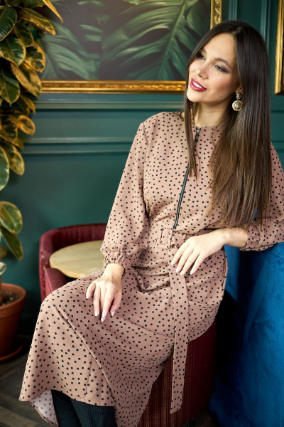 Платье ANASTASIA MAK 903 коричневый - фото 2