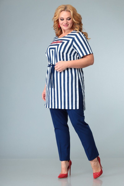Блуза и брюки из хлопковой ткани с кулисой Арита-Denissa 1357 - фото 2