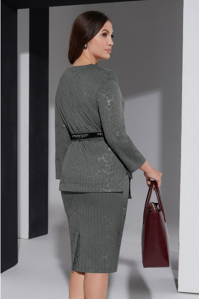 Жакет, юбка Lissana 4338 серый - фото 4