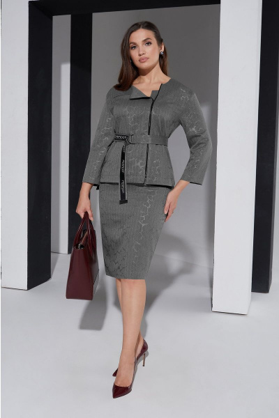 Жакет, юбка Lissana 4338 серый - фото 2