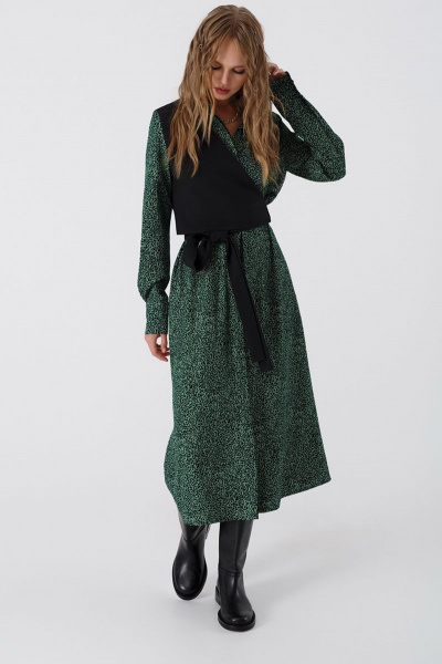 Платье PiRS 3406 зеленый - фото 1