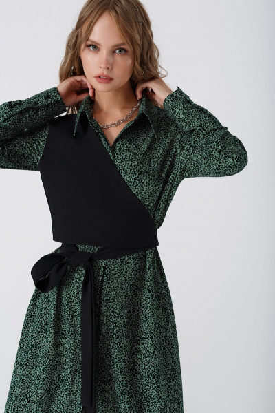 Платье PiRS 3406 зеленый - фото 2