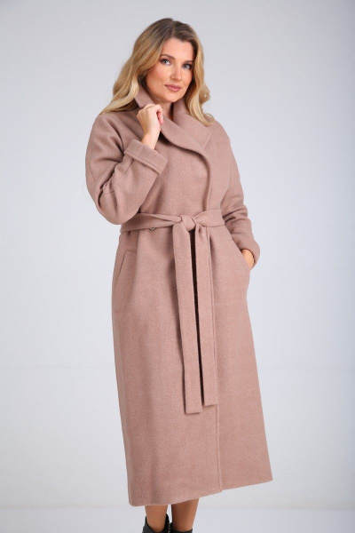 Пальто SandyNa 130604 орехово-шоколадный - фото 1