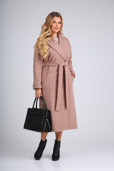 Пальто SandyNa 130604 орехово-шоколадный - фото 2