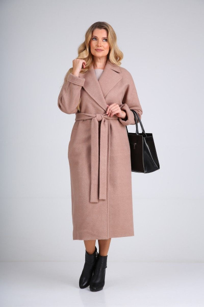 Пальто SandyNa 130604 орехово-шоколадный - фото 3