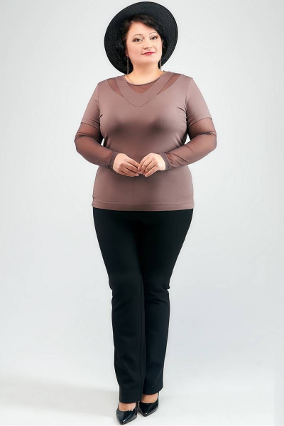 Джемпер La rouge 30091 молочный-шоколад - фото 2