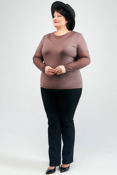 Джемпер La rouge 30091 молочный-шоколад - фото 3