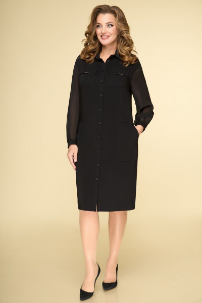 Платье из текстиля длиной 104 см в классическом стиле DaLi 2589 - фото 1