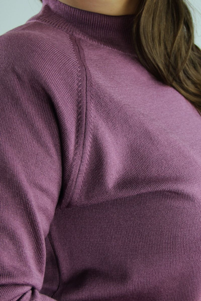 Фиолетовый свитер приталенный из трикотажа с длинным рукавом реглан Полесье С3316-15 5С1754-Д43 158,164 мохер - фото 4