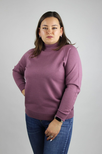 Фиолетовый свитер приталенный из трикотажа с длинным рукавом реглан Полесье С3316-15 5С1754-Д43 158,164 мохер - фото 1