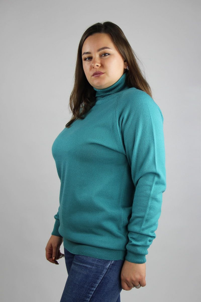 Демисезонный вязаный свитер с регланом и высоким воротником Полесье С3433-17 7С1582-Д43 158,164 луговой_ручей - фото 3