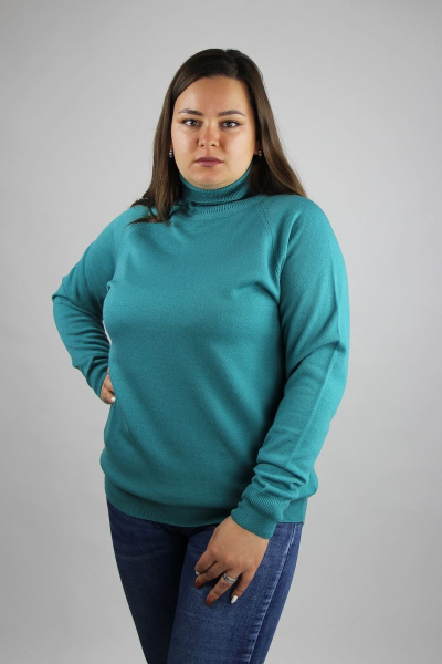 Демисезонный вязаный свитер с регланом и высоким воротником Полесье С3433-17 7С1582-Д43 158,164 луговой_ручей - фото 1