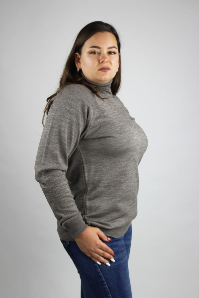 Демисезонный вязаный свитер с длинным рукавом реглан и эластичным воротником Полесье С3433-17 7С1582-Д43 170,176 св.дюна - фото 3