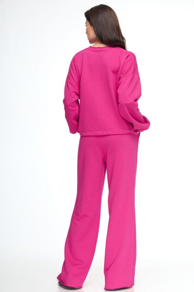 Спортивный костюм из трикотажа с карманами для дневного стиля Anelli 1143 фуксия - фото 6