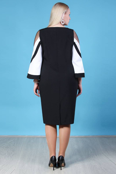 Платье короткое с объемными рукавами и контрастными тканями Camelia 20120 1 - фото 5