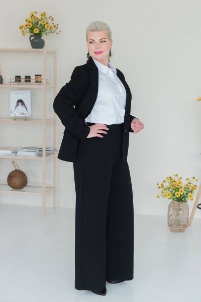 Деловой жакет из вискозы с застежкой на пуговицу и карманами ASV 2378 - фото 6