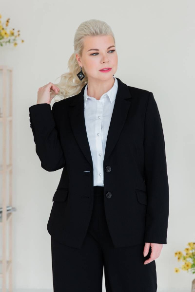 Деловой жакет из вискозы с застежкой на пуговицу и карманами ASV 2378 - фото 2