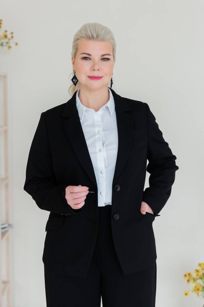 Деловой жакет из вискозы с застежкой на пуговицу и карманами ASV 2378 - фото 1